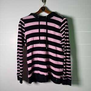 Lauren Ralph Lauren Black Label with Pink Lettering- Waffle Knit Hooded Shirt 1x